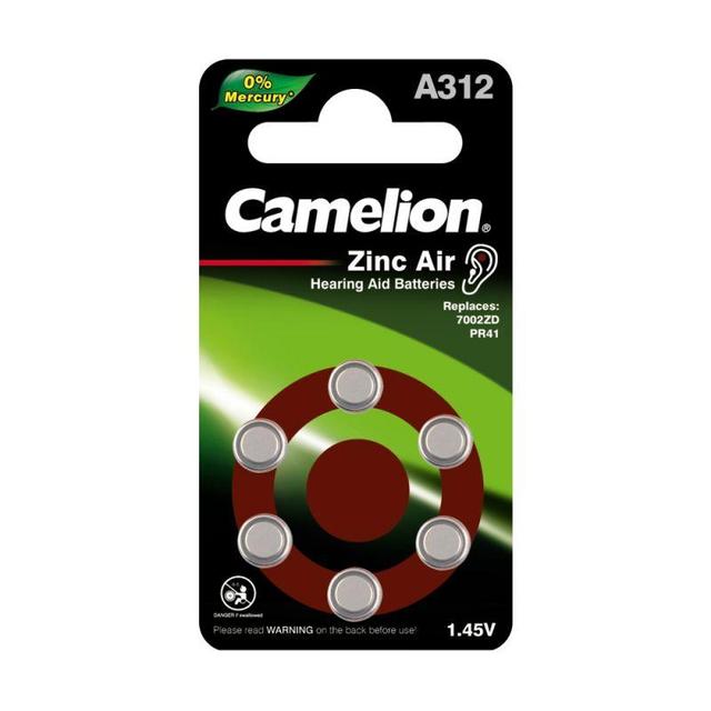 Элемент питания ZA312 Mercury Free A312-BP6 (0%Hg) 1.4В 170мА.ч для слуховых аппаратов BL-6 (блист.6шт) Camelion 12825