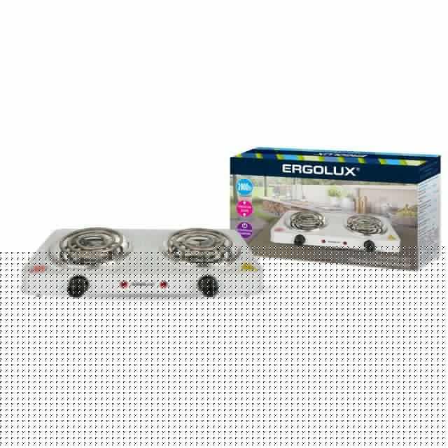 Электроплитка ELX-EP02-C01 2 конф. спиральный нагр. эл. 2000Вт 220-240В бел. Ergolux 13437