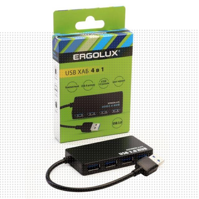 Разветвитель USB ELX-SLP01-C02 4USB 2А коробка черн. ERGOLUX 15109