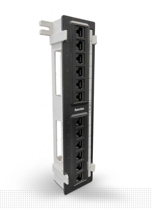 Патч-панель настенная кат.5E 12 портов RJ45 (8P8C) PPW-12-8P8C-C5e с подставкой Hyperline 15379