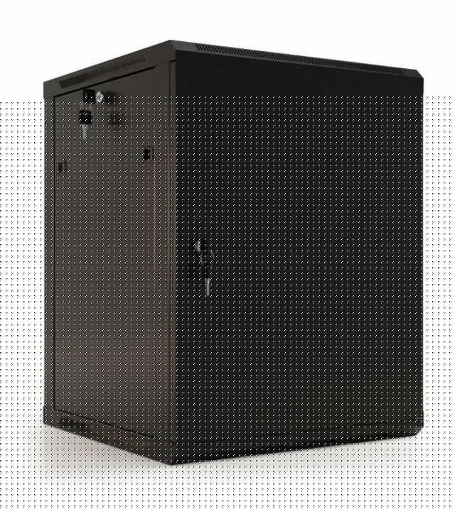 Шкаф настенный TWB-0645-SR-RAL9004 19дюйм 6U 367х600х450мм метал. перед. дверь с замком две боковые панели черн. (RAL 9004) (разобранный) Hyperline 395302