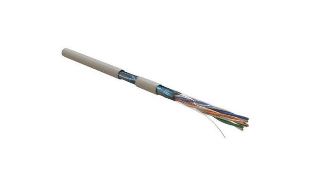 Кабель витая пара F/UTP кат.5E 4х2х24AWG solid PVC FUTP4-C5E-S24-IN-PVC-GY-305 сер. (м) Hyperline 42052