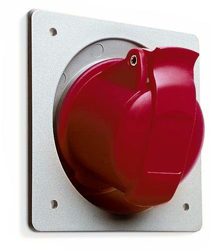Розетка панельная 32А 3P+N+E с угловым унифицир. фланцем IP44 ABB 2CMA193283R1000