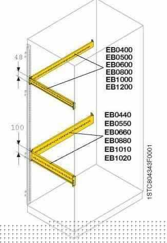 Профиль L=800 H=48 для монтажа аксессуаров (уп.2шт) ABB EB0800