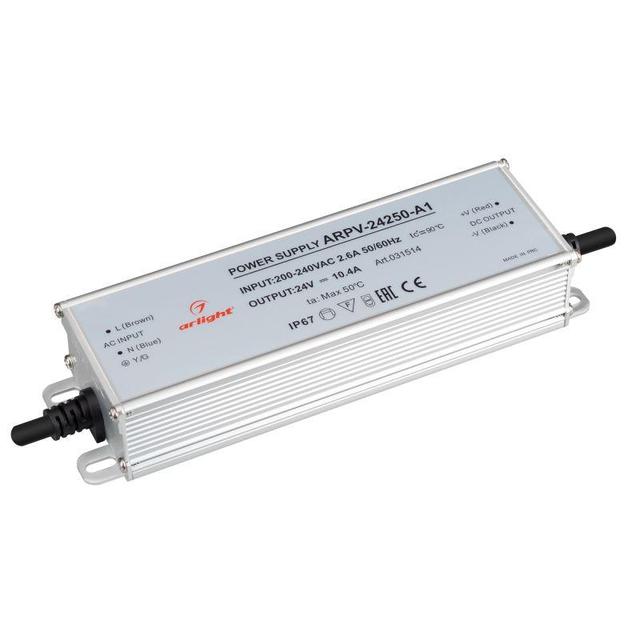 Блок питания ARPV-24250-A1 24В 10.4А 250Вт IP67 метал. 3 года Arlight 031514