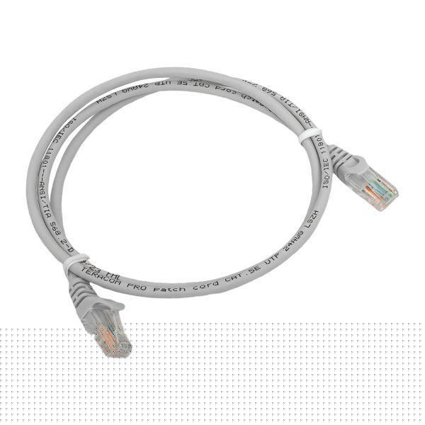 Патч-корд кат.5E UTP неэкранир. LSZH сер. 1.0м TERACOM PRO EKF TRP-5EUTP-LSH-1M-GY