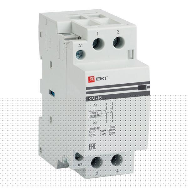 Контактор модульный КМ 16А 2NО (2 мод.) EKF km-2-16-20