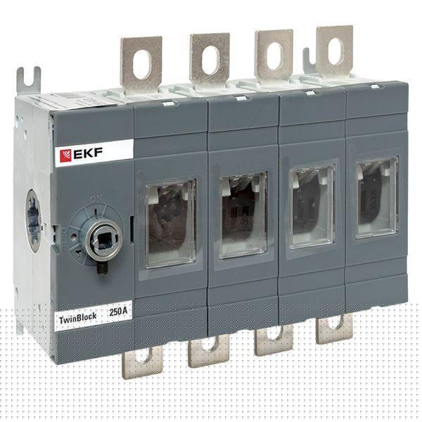 Рубильник 4п 250А без рукоятки управления TwinBlock EKF tb-s-250-4p