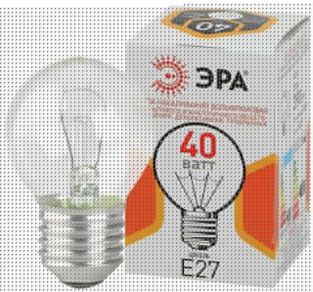Лампа накаливания ДШ 40-230-E27-CL 40Вт шар (P45) 230В Е27 ЭРА Б0039137