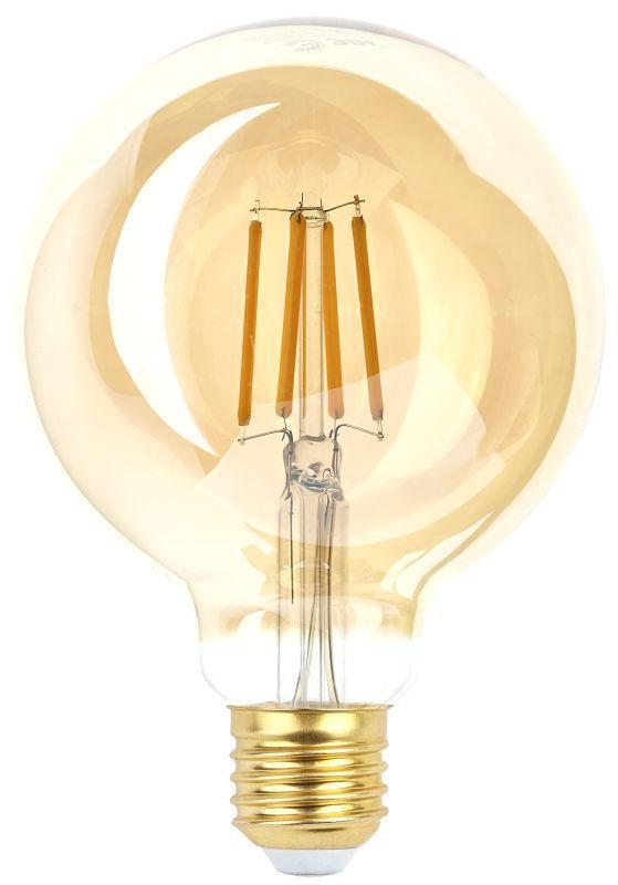 Лампа светодиодная филаментная F-LED G95-7W-824-E27 7Вт G95 шар золотая 2400К тепл. бел. E27 Эра Б0047662