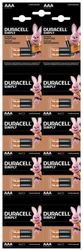 Элемент питания алкалиновый AAA/LR03 LR03-2BL Basic 2х10 5011646 (блист.20шт) Duracell Б0051816