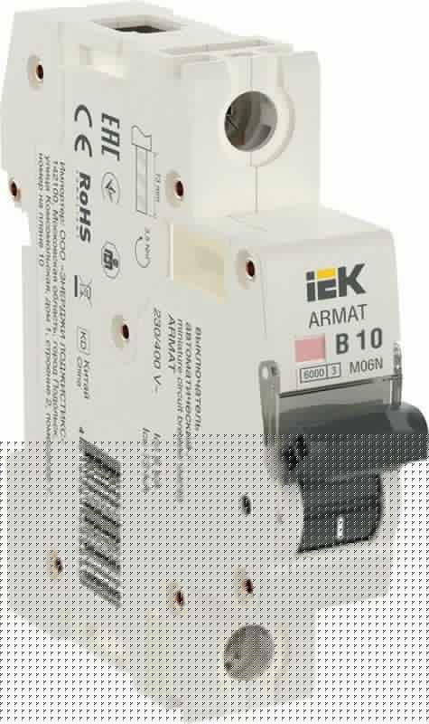 Выключатель автоматический модульный 1п B 10А M06N ARMAT IEK AR-M06N-1-B010