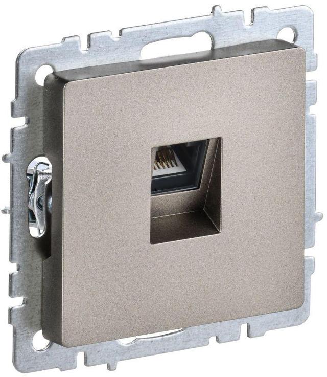 Розетка компьютерная СП RJ45 кат.5E BRITE РК10-БрШ шампань IEK BR-K10-1-K37