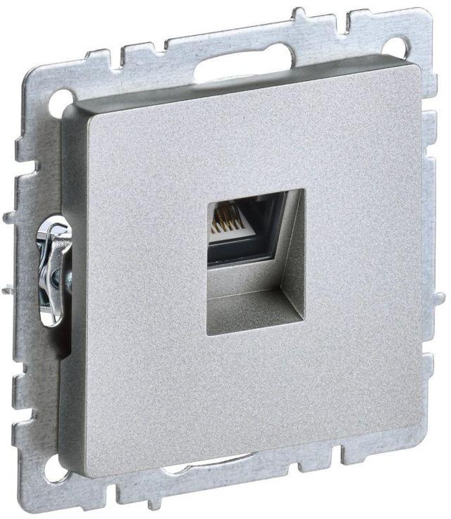 Розетка компьютерная СП RJ45 кат.5E BRITE РК10-БрА алюм. IEK BR-K10-1-K47