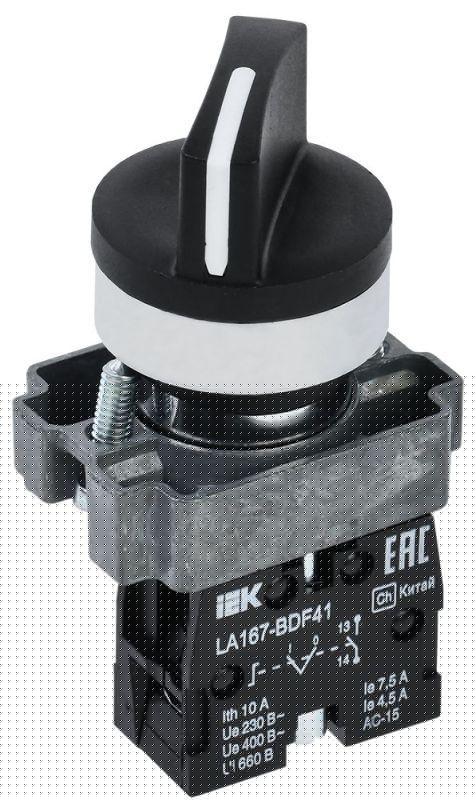 Переключатель LA167-BDF41 на 2 полож. 1з черн. IEK BSW20-BDF41-1-24-67-2-K02
