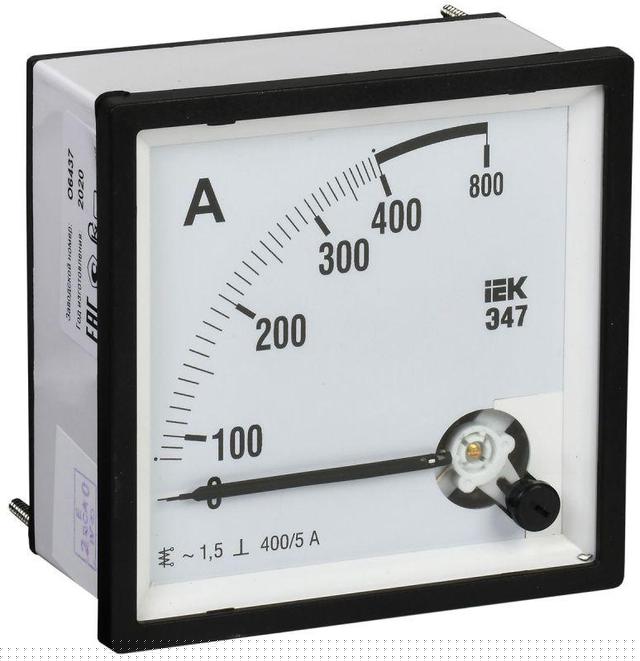 Амперметр Э47 72х72мм 400/5А кл. точн. 1.5 IEK IPA10-6-0400-E