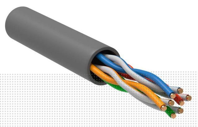 Кабель витая пара U/UTP кат.5E 4х2х24AWG solid LSZH сер. (м) ITK LC1-C5E04-121