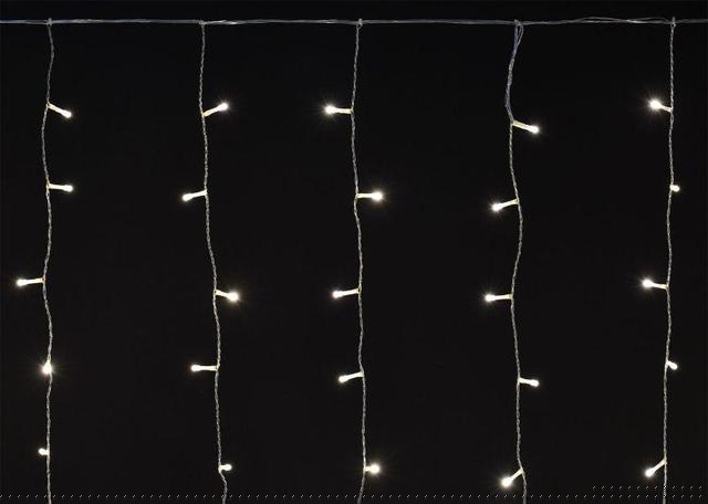 Гирлянда "Бахрома" 4.5х0.7м 200LED тепл. бел. IP44 провод прозр. 230В мерцание транзит IEK LGDU321-1-200-L3-T-S-44