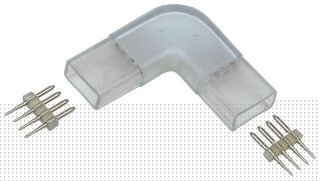 Коннектор угловой RGB 14мм (разъем-разъем) (уп.5шт) IEK LSCON14-RGB-220-05