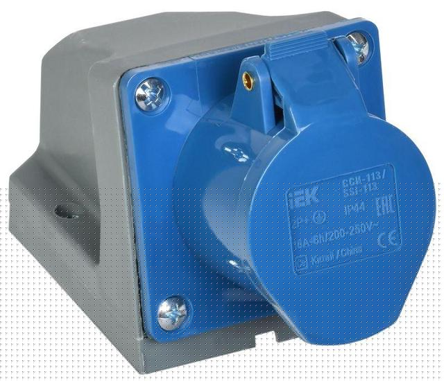 Розетка ОП 16А 220В 2P+PЕ ССИ-113 IP44 IEK PSR11-016-3