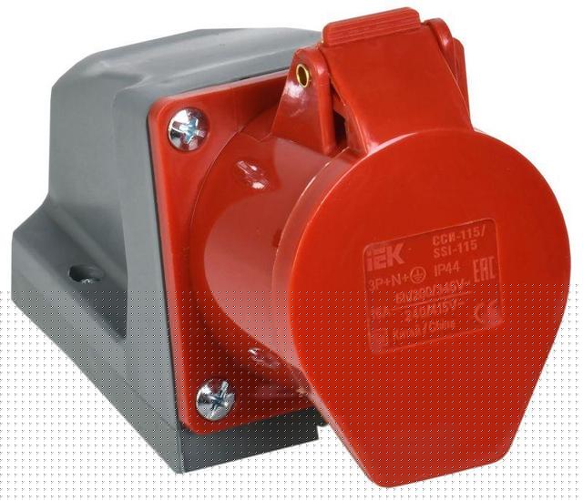 Розетка ОП ССИ-115 16А 3P+PE+N 380В IP44 IEK PSR12-016-5