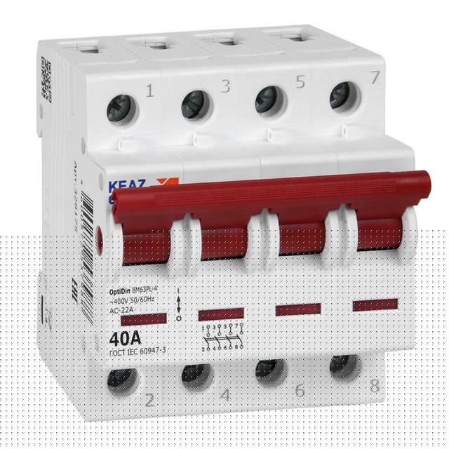 Выключатель нагрузки модульный OptiDin BM63PL-440-УХЛ3 (ВМ63PL) КЭАЗ 328175