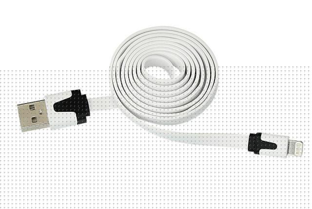 Кабель USB-Lightning для iPhone/PVC/flat/white/1m/Rexant 18-1974