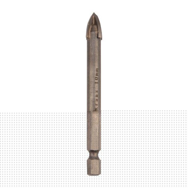 Сверло по стеклу и керамике 10мм 4 грани шестигранный хвостовик Kranz KR-91-0651