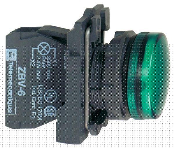 Лампа светосигнальная d22мм 230-240В зел. SchE XB5AVM3