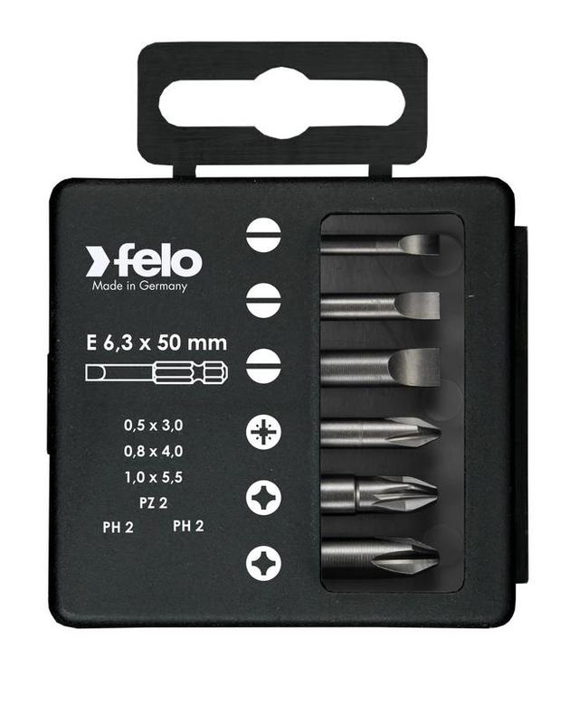 Набор бит SL/PZ/PH Industrial 50мм в кейсе 6 бит FELO 03092516