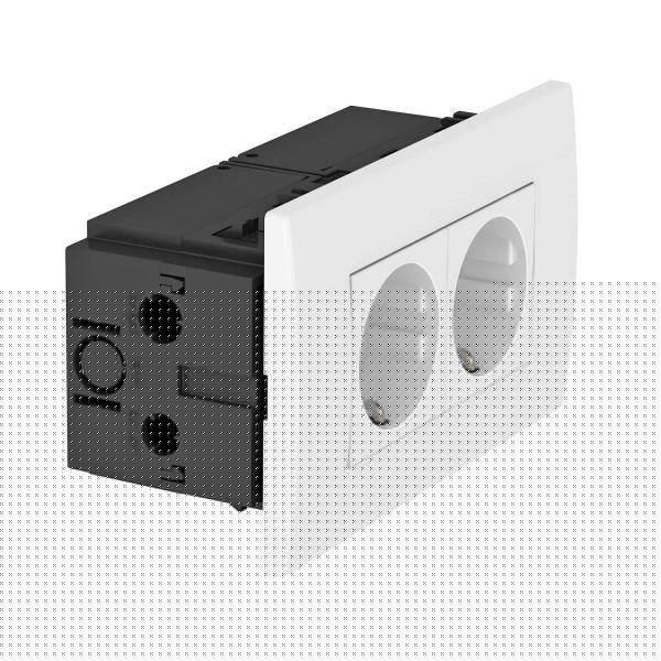 Блок розеточный 2-м AR45 2хModul45 SDE-RW D0RW2 16А 84х140х59мм укомплектован. бел. OBO 6119407