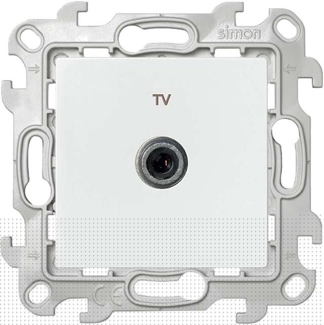 Розетка телевизионная одиночная TV СП Simon 24 IP20 механизм бел. Simon 2450477-030