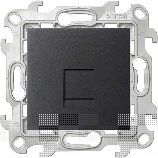 Розетка телефонная СП Simon 24 RJ11 IP20 механизм графит Simon 2410480-038