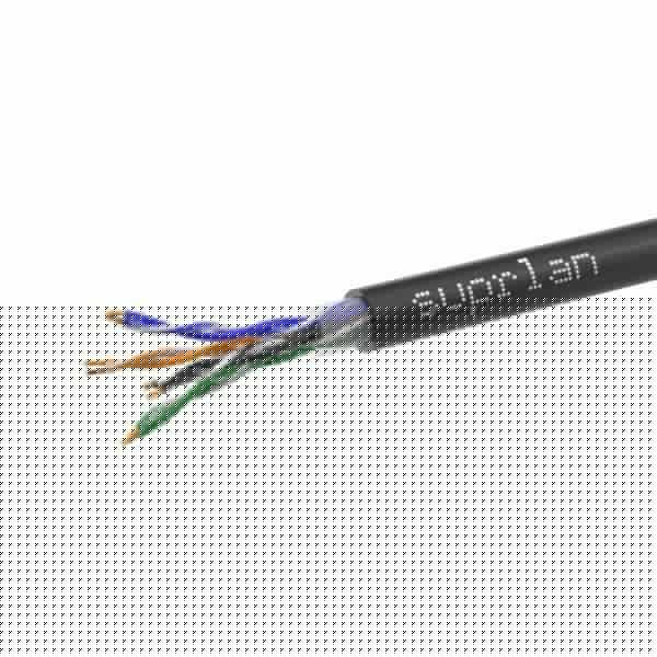 Кабель витая пара U/UTP кат.5E 4х2х24AWG solid Cu PE Outdoor Standart черн. (м) SUPRLAN 01-0325-1