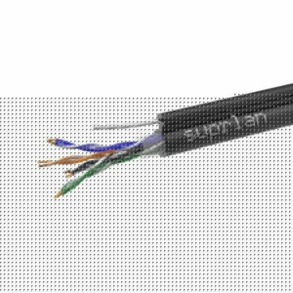 Кабель витая пара U/UTP кат.5E 4х2х24AWG solid Cu PE Outdoor Standard трос черн. (м) SUPRLAN 01-0322-1