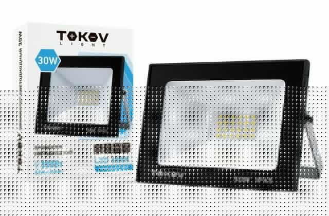 Прожектор светодиодный 30Вт 1700лм 6500К IP65 черн. (TKL) TOKOV ELECTRIC TKL-FL/LED-30-6.5K-IP65