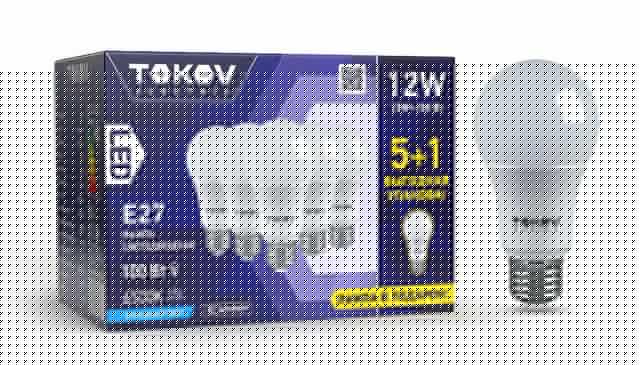 Набор ПРОМО лампа светодиодная 12Вт А60 6500К Е27 176-264В (Promo 5+1 шт) TOKOV ELECTRIC Promo-A60-E27-12-6.5K