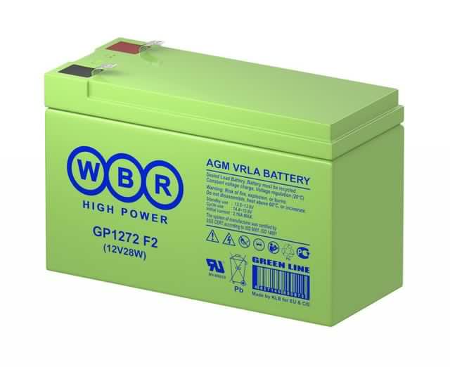 Аккумулятор 12В 7.2А.ч WBR GP1272 F2 28W